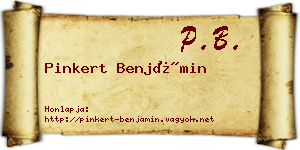 Pinkert Benjámin névjegykártya